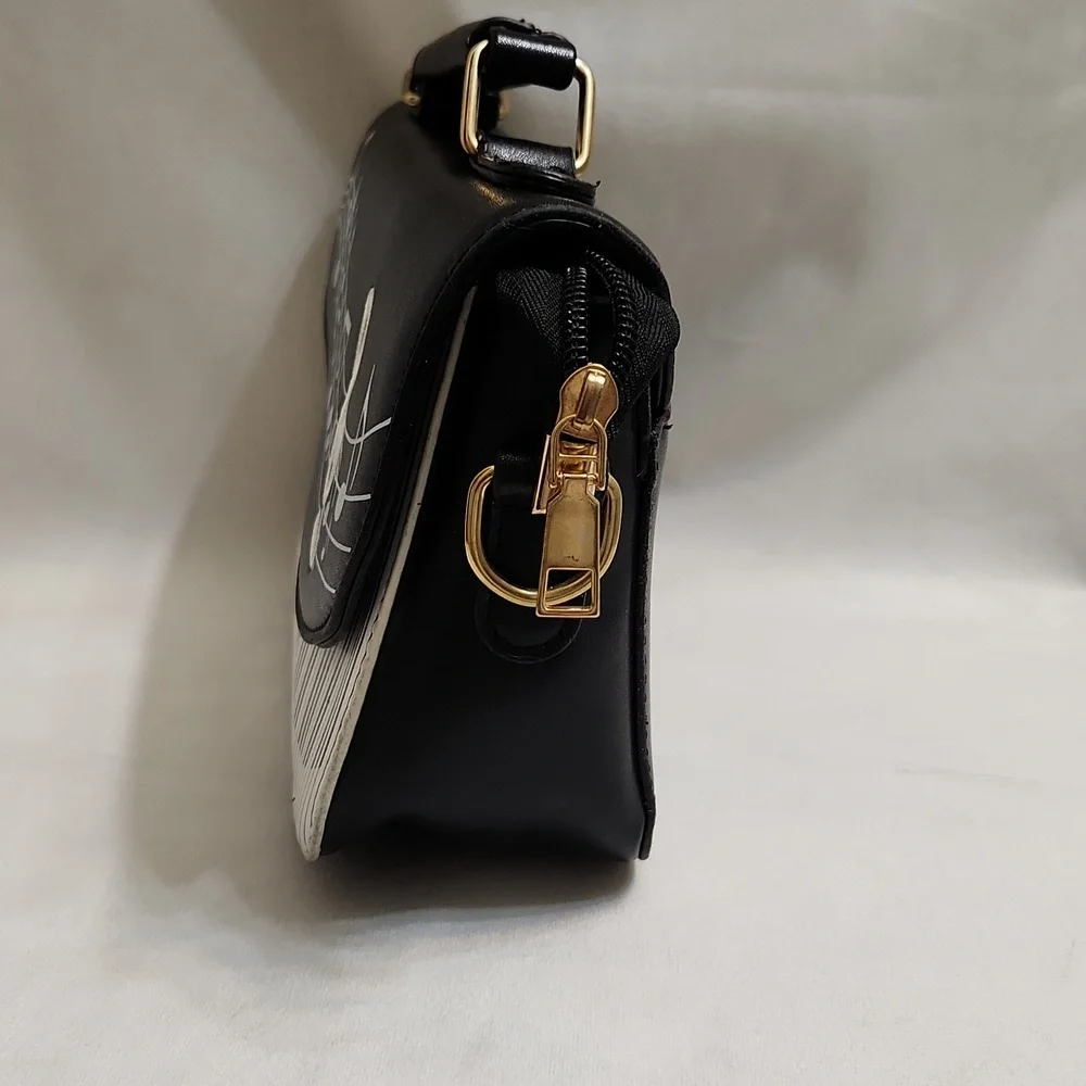 Musical Note Piano Black and White Hand And Shoulder Bag - Picture 3 of 13